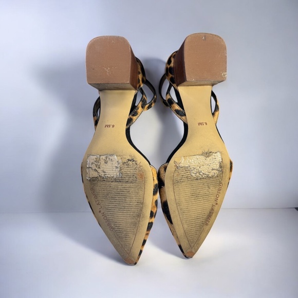 Gibson Latimer Calf Hair Leopard Block Heel Shoes | Size 6.5M | Ankle Strap - Picture 5 of 9